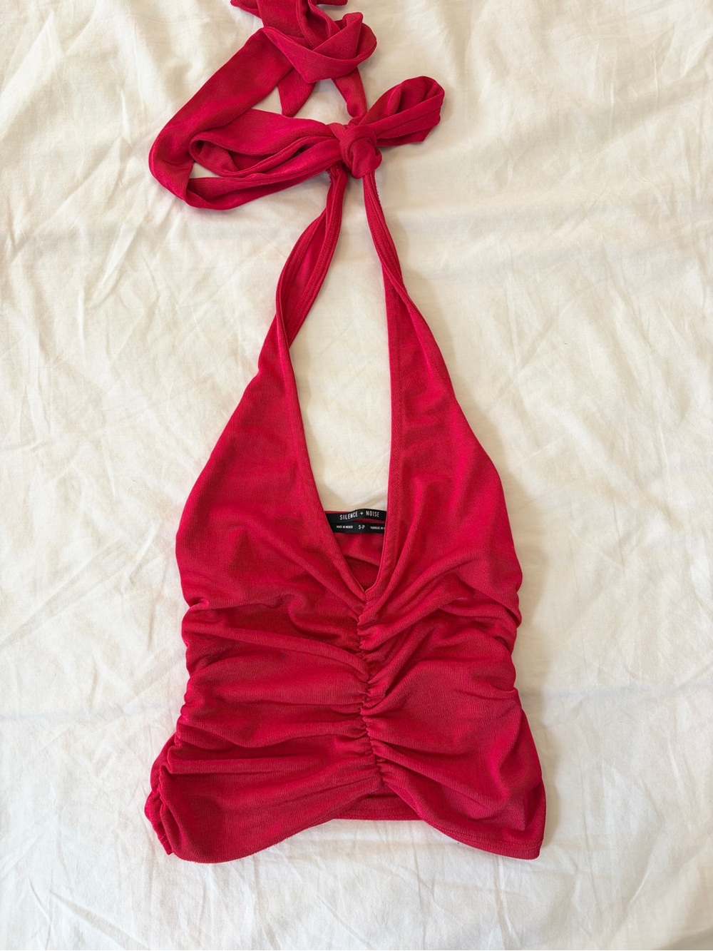 Urban Outfitters Silence + Noise Naomi Ruched Halter Top S
